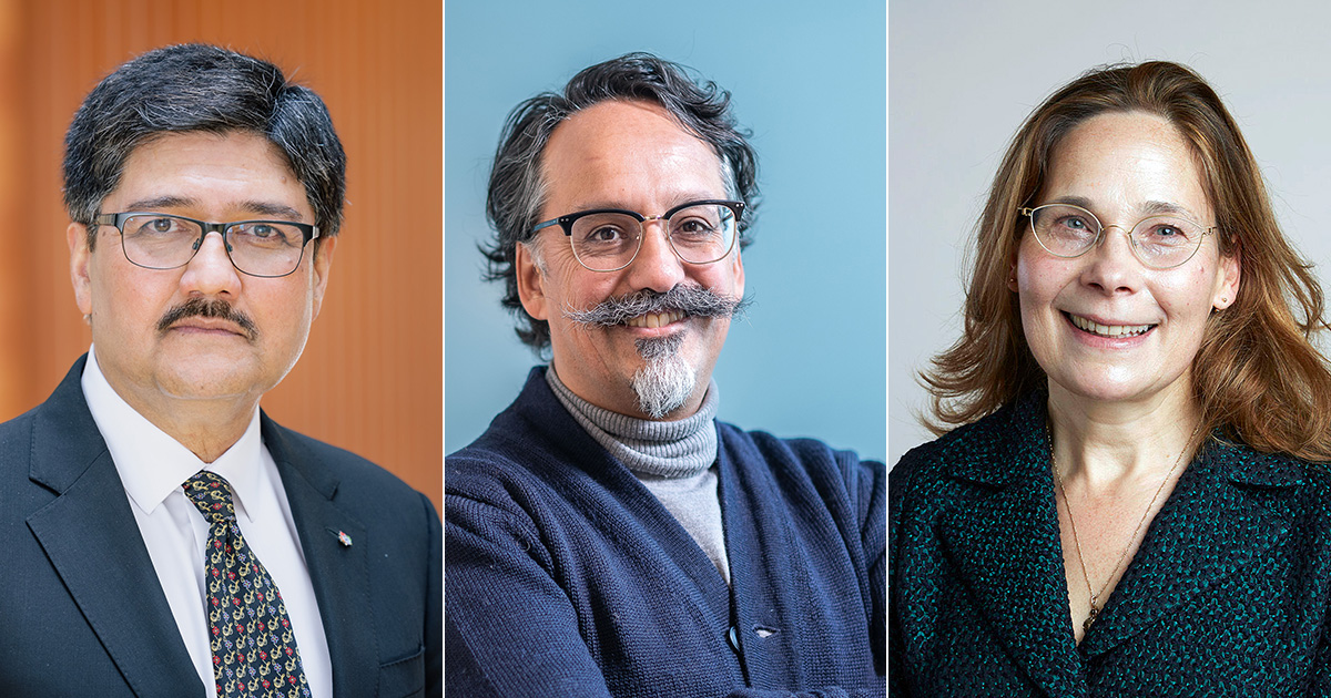 professors Nemy Banthia, Dominic McIver Lopes and Natalie Strynadka