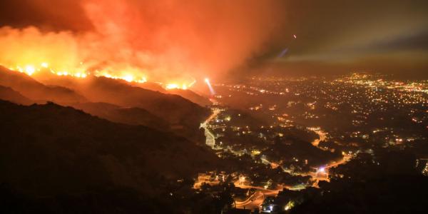 wildfire threatening town