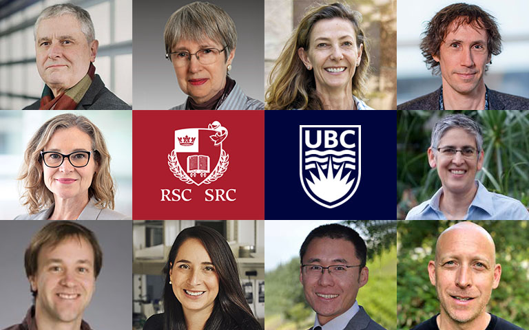 Portraits of the UBC RSC Fellows and Members arranged in a grid with the RSc and UBC logos